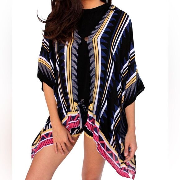 Earthbound Neo Tribal Hoodie Poncho - Picture 2 of 11